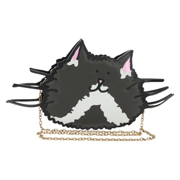 LOUIS VUITTON Epi Cat Face Pochette Shoulder Bag Gray LV Auth 143170M